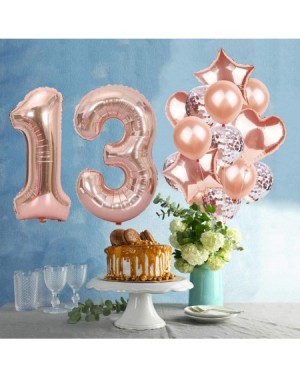 Balloons 40" 13th Number Balloon Mylar Balloon 18" Star Heart Foil Balloon 12" Sequins Latex Balloon for Birthday Party Weddi...