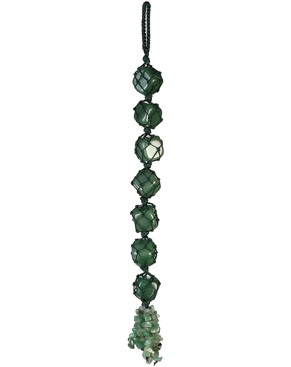 Ornaments Gemstone Reiki Healing Crystals Chakra Ornaments Natural Green Aventurine Tassel Wall Hanger Spiritual Meditation C...