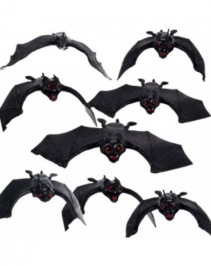 Party Favors 16 Pieces Halloween Bats- Rubber Hanging Vampire Bats- Realistic Looking Spooky Hanging Bats for Halloween Party...