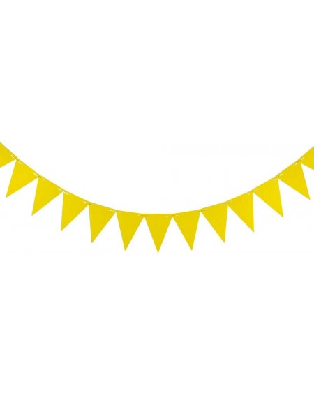 Banners & Garlands 20 Feet Yellow Pennant Banner- Paper Triangle Flags Bunting for Party Decoration-30pcs Flags-Pack of 2(One...
