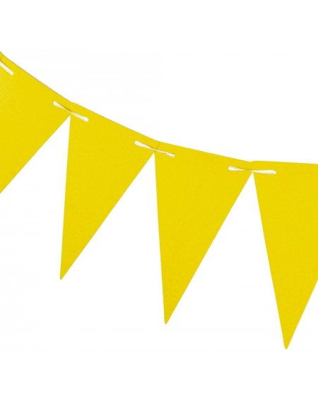 Banners & Garlands 20 Feet Yellow Pennant Banner- Paper Triangle Flags Bunting for Party Decoration-30pcs Flags-Pack of 2(One...