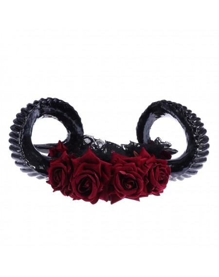 Party Favors Rose Horn Headband Gothic Sheep Horn Lace Headband Devil Cosplay Headpiece Dress up Supplies for Party - CV18X96...