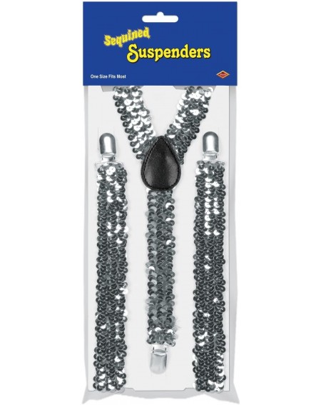 Favors Sequined Suspenders (silver adjustable) Party Accessory (1 count) (1/Pkg) - Silver - CH115Y1R51T $11.28