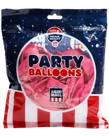 Balloons Party Premium Quality Balloons- 50-Pack- 12 Inches Solid Standard Color- 100% Biodegradable Latex Balloons- Pink - P...