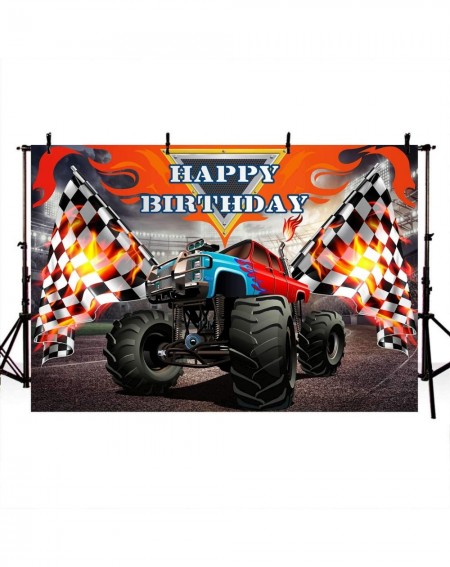 Photobooth Props Monster Truck Backdrop- for Boy Theme- Birthday- Party- Decorations- Background- Photography- Banner- Photo ...