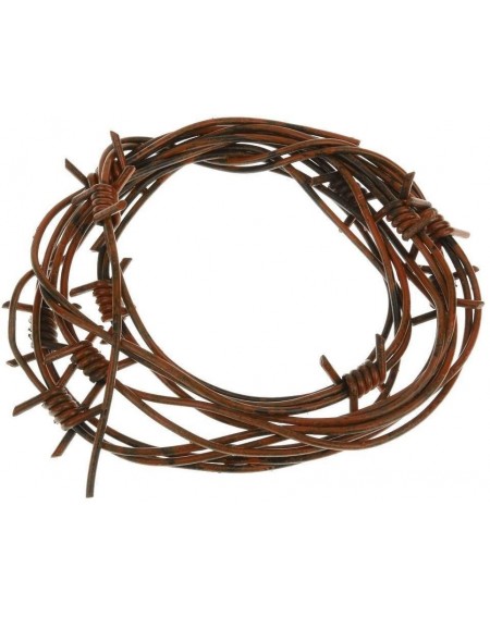 Banners & Garlands 8 Foot Fake Rusted Barbed Wire Decoration- Brown - Brown - C7186MKYIGI $18.75