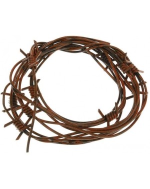 Banners & Garlands 8 Foot Fake Rusted Barbed Wire Decoration- Brown - Brown - C7186MKYIGI $8.89