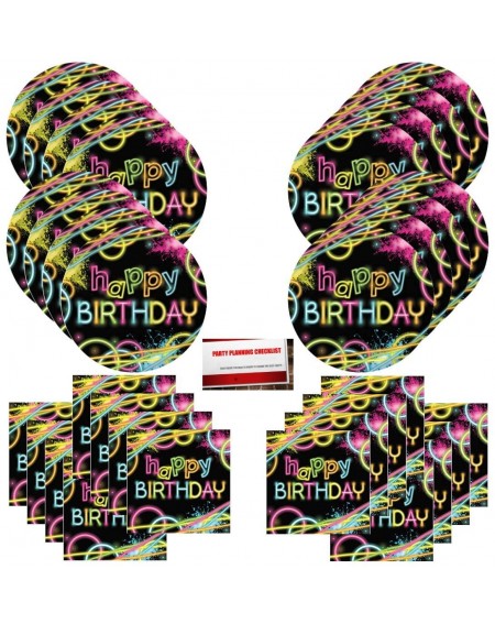Party Packs Glow Party Supplies Bundle Pack for 16 (Plus Party Planning Checklist by Mikes Super Store) - C61802NXHYE $16.10