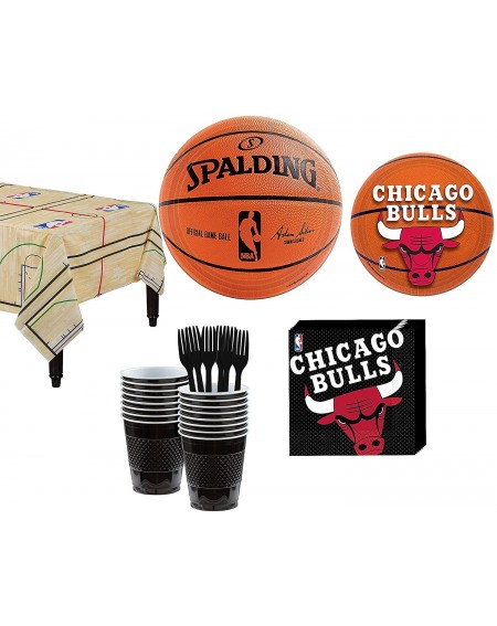 Party Packs Chicago Bulls Party Kit and Supplies for 16 Guests- Includes Table Cover- Plates and More - Chicago Bulls - CY18R...