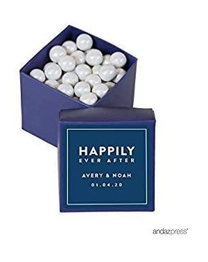 Favors Personalized Square Labels- Wedding- Happily Ever After- 40-Pack - Custom Made Any Name - Happily Ever After - Square ...