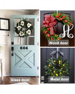 Wreath Hangers Wreath Hanger- Adjustable over the Door Wreath Hanger & Wreath Holder & Wreath Hook for Door (White) - White -...
