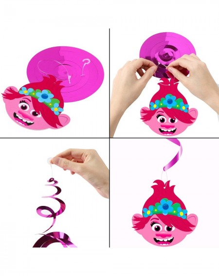 Party Favors 30Pcs Trolls Party Swirl Decorations Hanging Spiral Decor Whirl Streamers Toy Ceiling Decorations World Tour The...