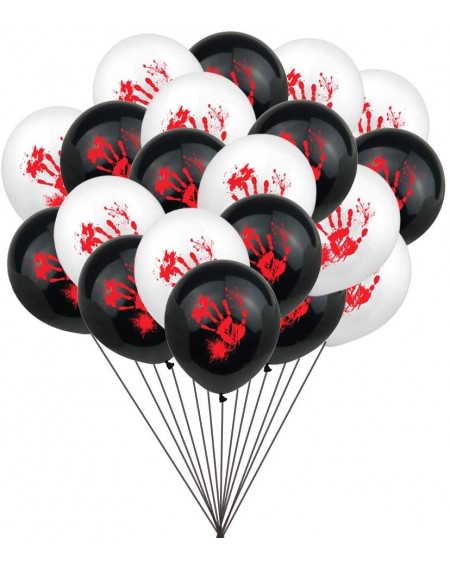 Balloons 50Pcs Blood Handprint Halloween Latex Balloons Halloween Decorations for Birthday Nightmare Party Supplies Black Whi...