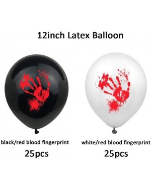 Balloons 50Pcs Blood Handprint Halloween Latex Balloons Halloween Decorations for Birthday Nightmare Party Supplies Black Whi...