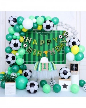 Banners Soccer Happy Birthday Banner with 10 Pack Soccer Tattoo Stickers- Soccer Party Supplies Decorations- Soccer Theme Hap...