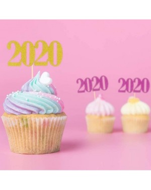 Centerpieces 48Pcs 2020 Cake Toppers Picks Glitter for Birthday Party Decor Dessert Decoration - CD197QZLNWL $17.43