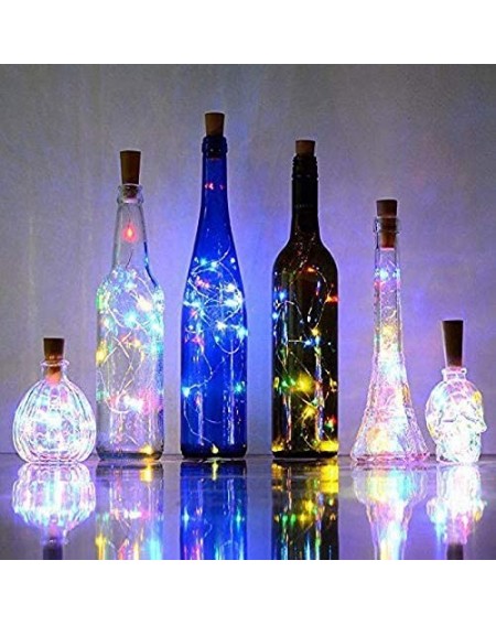 Indoor String Lights PaperLanternStore.com Solar Powered 10 Cool White LED Cork Wine Bottle Lamp Fairy String Light Stopper- ...