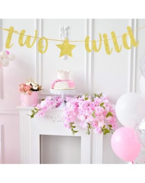 Banners Gold Two Wild Banner- Happy 2nd Birthday Banner- 2nd Birthday Party Decoratons- 2nd Birthday Party Sign - CA19CL23G3H...