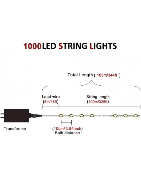 Indoor String Lights LED Decorative Fairy String Lights 328ft 1000 LEDs Dimmable Outdoor/Indoor Starry String Lights- UL List...