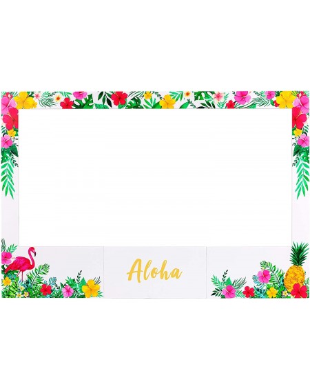 Photobooth Props Large Size Luau Photo Booth Props Frame Party Supplies Decorations - for Hawaiian Tropical Tiki Birthday Bab...