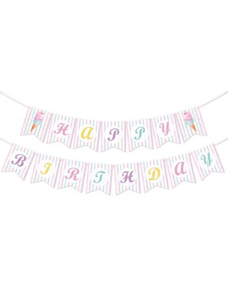 Banners Ice Cream Birthday Banner - Ice Cream Theme Party Decorations for Girls Summer Pool Beach Party Happy Birthday Party ...