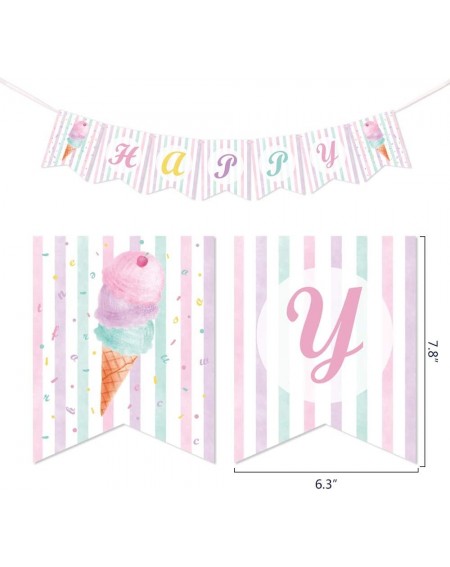 Banners Ice Cream Birthday Banner - Ice Cream Theme Party Decorations for Girls Summer Pool Beach Party Happy Birthday Party ...