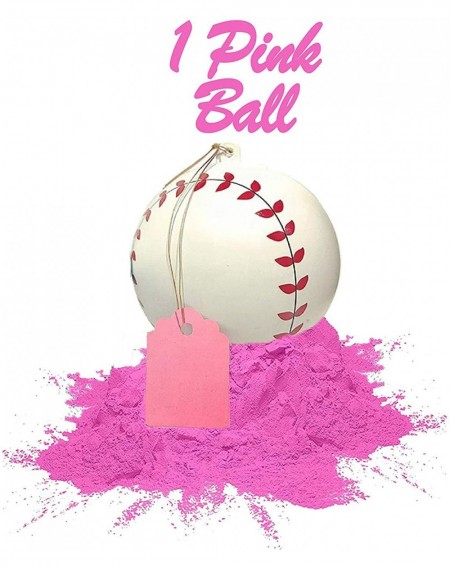 Banners Gender Reveal Baseballs and Baby Shower Banner- Great Gender Reveal Party Supplies (Pink) - Pink - C4199XXMX57 $9.52