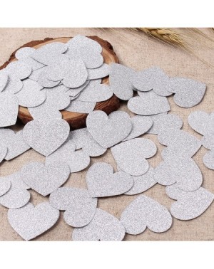 Confetti Glitter Heart Paper Confetti Circles Wedding Party Decor and Table Decor 1.2" in Diameter (Silver Glitter-200pc) - S...