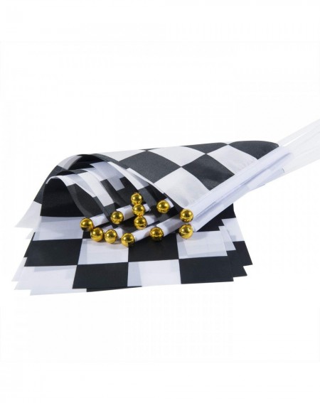 Party Favors 60pcs Checkered Flags Checkered Black and White Racing Stick Flag Racing Polyester Flags with Plastic Sticks for...