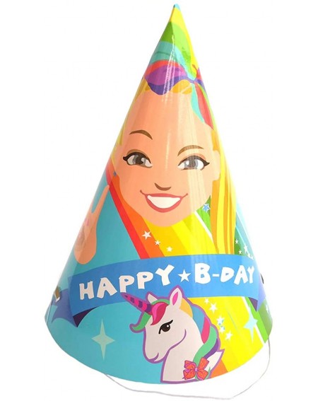 Party Hats JoJo Unicorn Party Hats- Girl Birthday Decorations- JoJo Theme Party Supplies Paper Hat Total 12 Packs - CJ18U5I72...