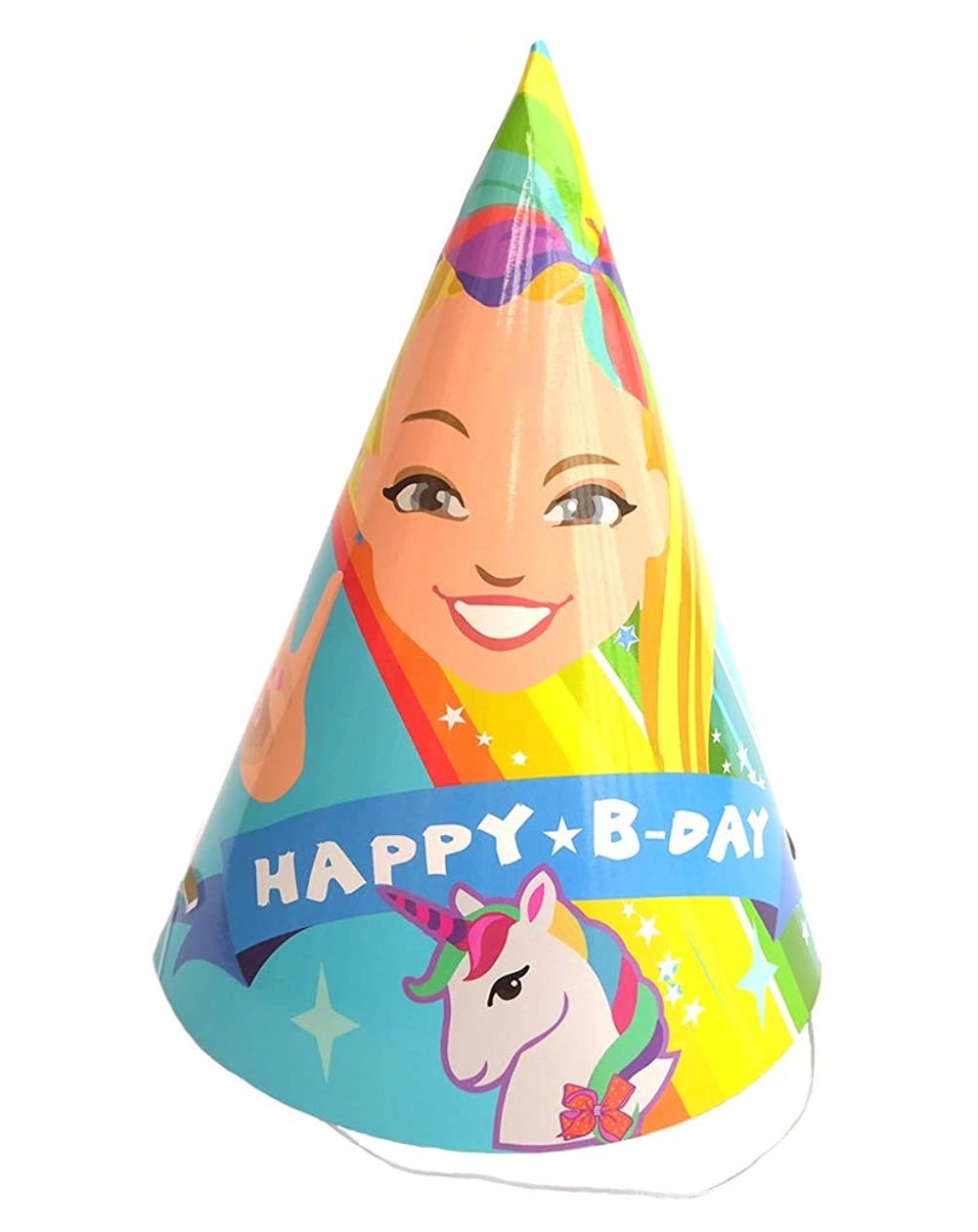 Party Hats JoJo Unicorn Party Hats- Girl Birthday Decorations- JoJo Theme Party Supplies Paper Hat Total 12 Packs - CJ18U5I72...