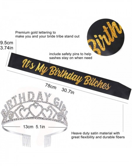 Favors It's My Birthday Bitches" Sash and Tiara- Birthday Sash for Women and Girls- Birthday Gifts Party Favors Supplies Deco...