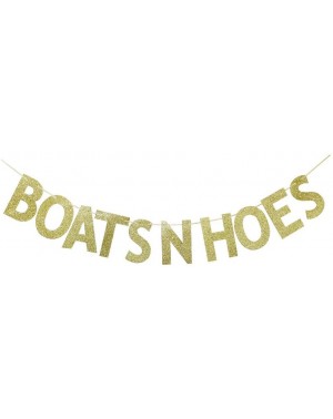 Banners & Garlands Boats N Hoes Banner- Gold Glitter Sifn for Bridal Shower/Engagement/Bachelorette/Wedding/Baby Shower Party...