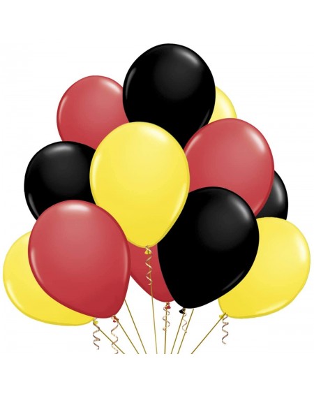 Balloons Mickey Theme party supplies Colors Decorations Latex Balloon 24 PACK DISNEY red black and yellow balloons birthday p...