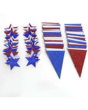 Banners & Garlands Red Blue White/Silver Star Garland Triangle Pennant Banner Kit 4th/Fourth of July USA America Independent ...