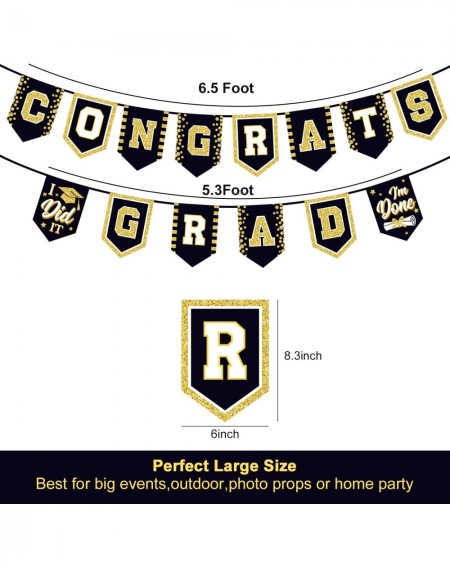 Banners & Garlands 2020 Black Graduation Banner - No DIY Required Black Graduation Party Supplies Decorations Grad Banner for...