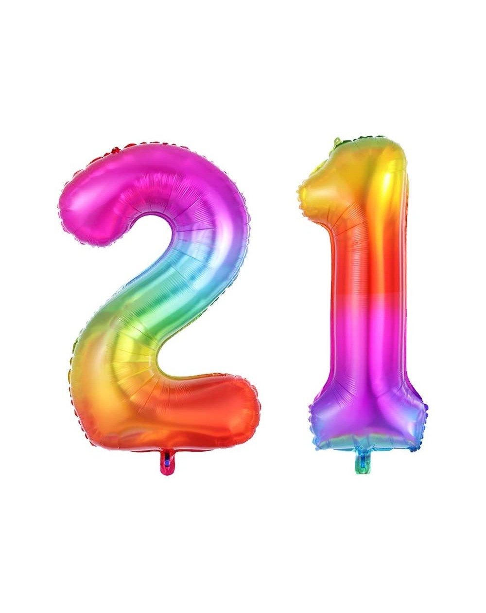 Balloons 40inch Rainbow Jelly 21 Balloon Jumbo Foil Helium Number Balloons for Festival Anniversary Birthday Party Decoration...