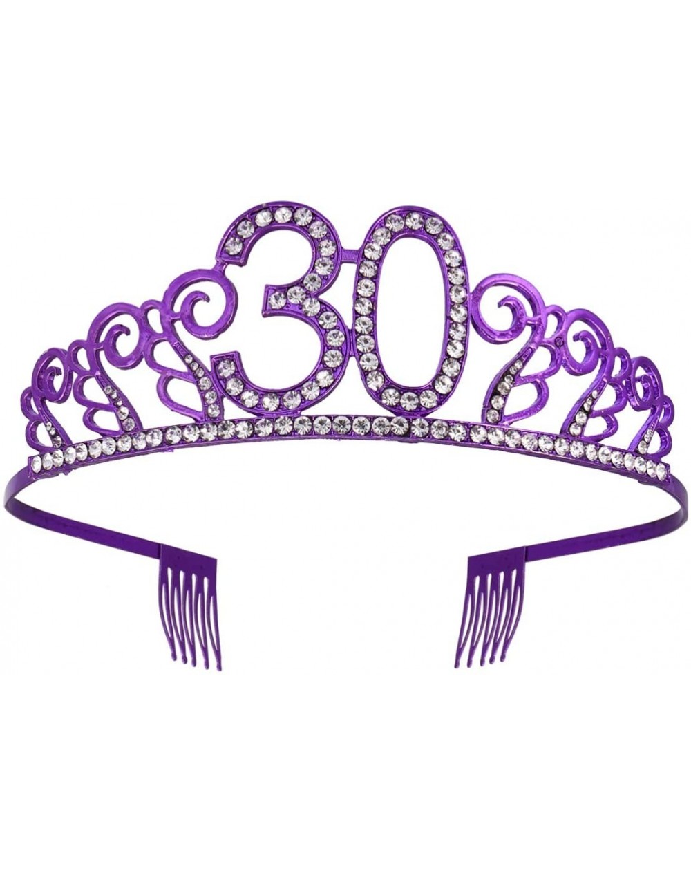Favors 30th Birthday Tiara Gift Number Crown Happy Birthday Party Headwear 30th Birthday Party Supplies - Purple 30 - C9197X0...