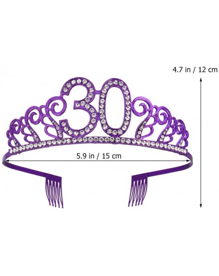 Favors 30th Birthday Tiara Gift Number Crown Happy Birthday Party Headwear 30th Birthday Party Supplies - Purple 30 - C9197X0...
