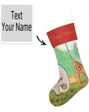 Stockings & Holders Christmas Stocking Custom Personalized Name Text Funny Giraffe Elephant for Family Xmas Party Decor Gift ...