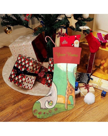 Stockings & Holders Christmas Stocking Custom Personalized Name Text Funny Giraffe Elephant for Family Xmas Party Decor Gift ...