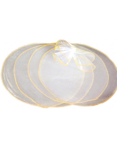 50 Organza Circles Sheer with Gold Edge 9" Favor Wedding Shower Wrap - CV111MN09GB