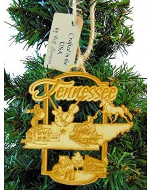 Ornaments Tennessee Christmas Ornament Wooden State Made in The USA - C41874INXD4 $12.02