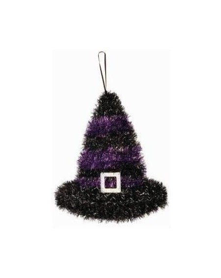 Tinsel Halloween Tinsel Witch Hat Hanging Decoration - 2 Pieces - CF19GM2L4X6 $24.54