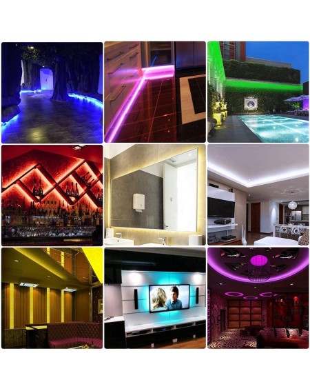 Indoor String Lights RGB LED Strip Lights 16.4ft 5M 300 LEDs Color Changing LED Tape Light Waterproof IP65 5050 SMD Enhanced ...