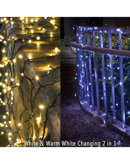Outdoor String Lights Solar Christmas Lights-72FT 200 LED 8 Mode 2 Color Changing Solar String Lights Waterproof Starry Fairy...