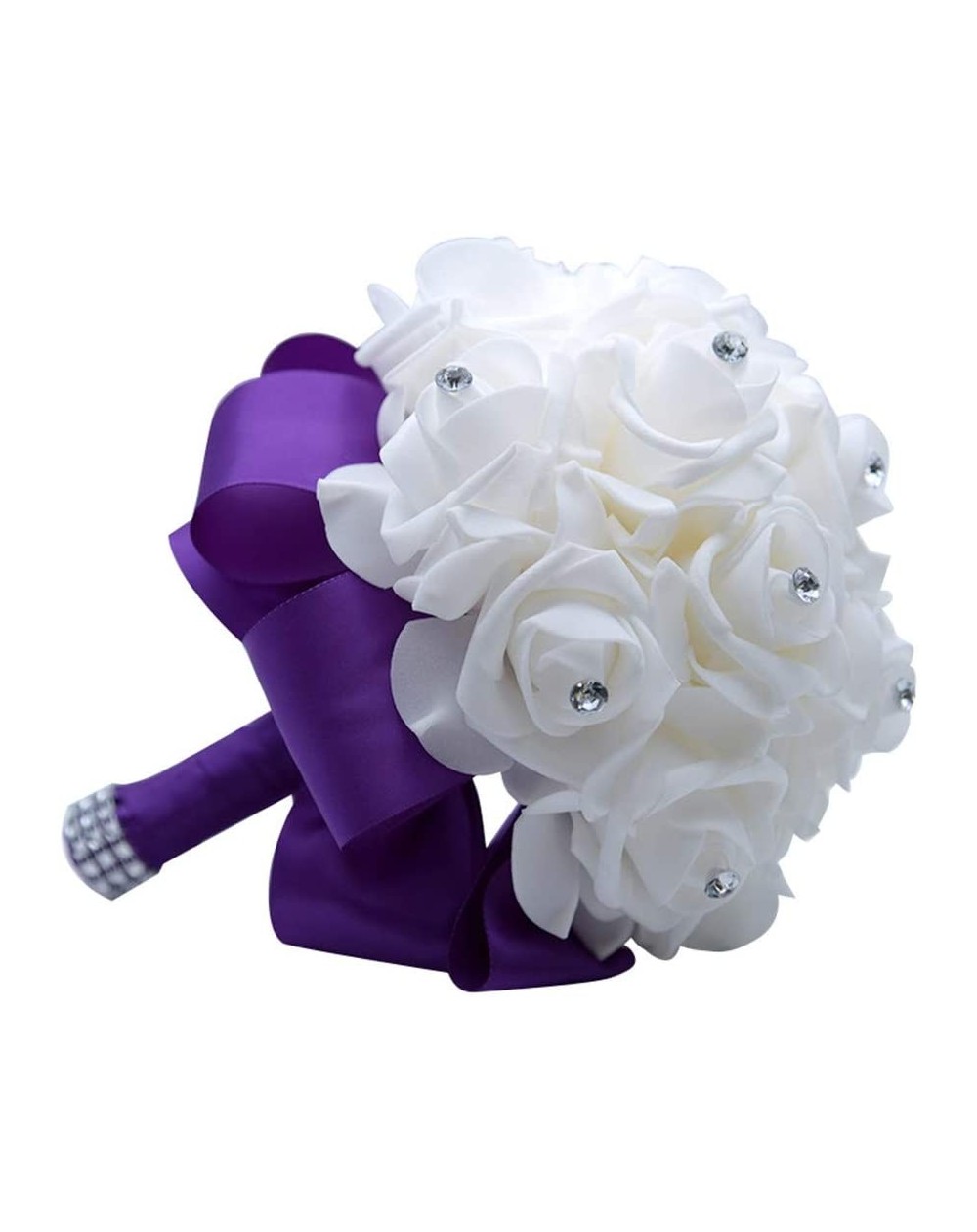 Ceremony Supplies Wedding Bouquets Crystal PE Roses Bridal Bridesmaid Wedding Hand Holding Bouquet Artificial Fake Flowers To...