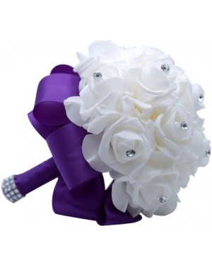 Ceremony Supplies Wedding Bouquets Crystal PE Roses Bridal Bridesmaid Wedding Hand Holding Bouquet Artificial Fake Flowers To...