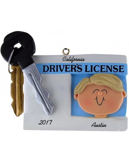 Ornaments Driver's License Personalized Christmas Ornament - Male - Blonde Hair - Handpainted Resin - 2.75" Tall - Free Custo...