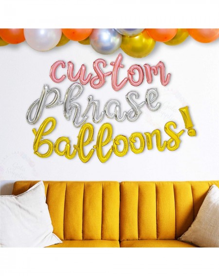 Banners & Garlands Cursive Script Letter Balloons - Custom Rose Gold Silver Gold Balloon Letters for Birthday/Baby Shower - P...